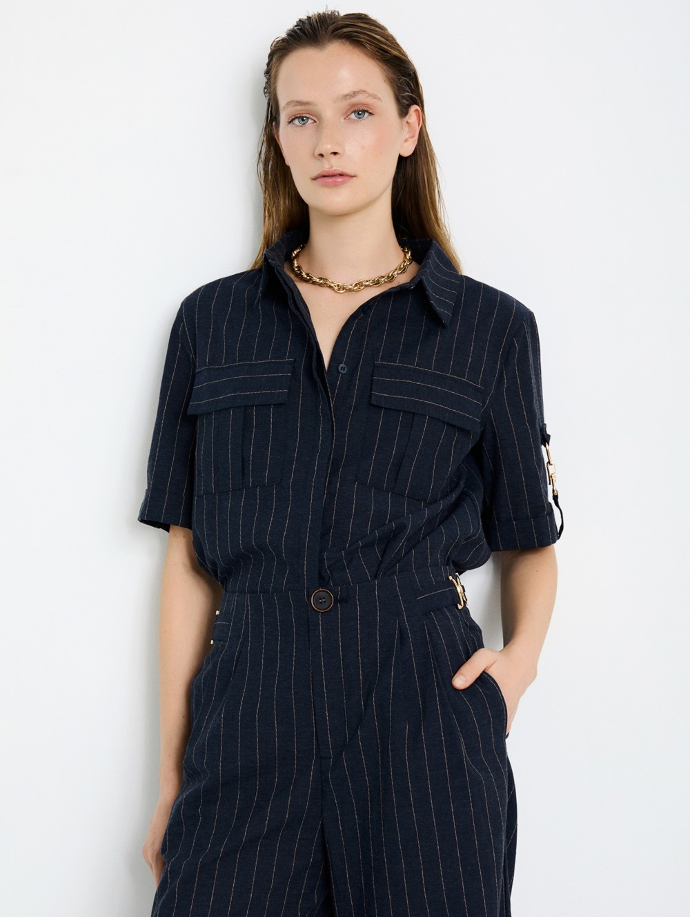 Shirt with buckle detail