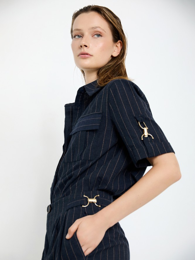 Shirt with buckle detail