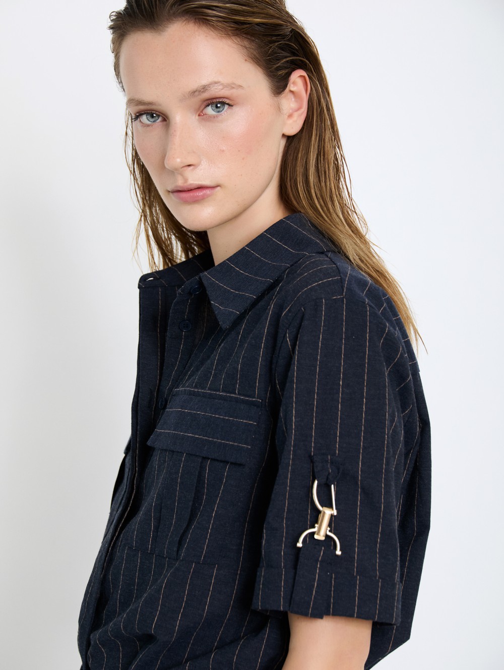 Shirt with buckle detail