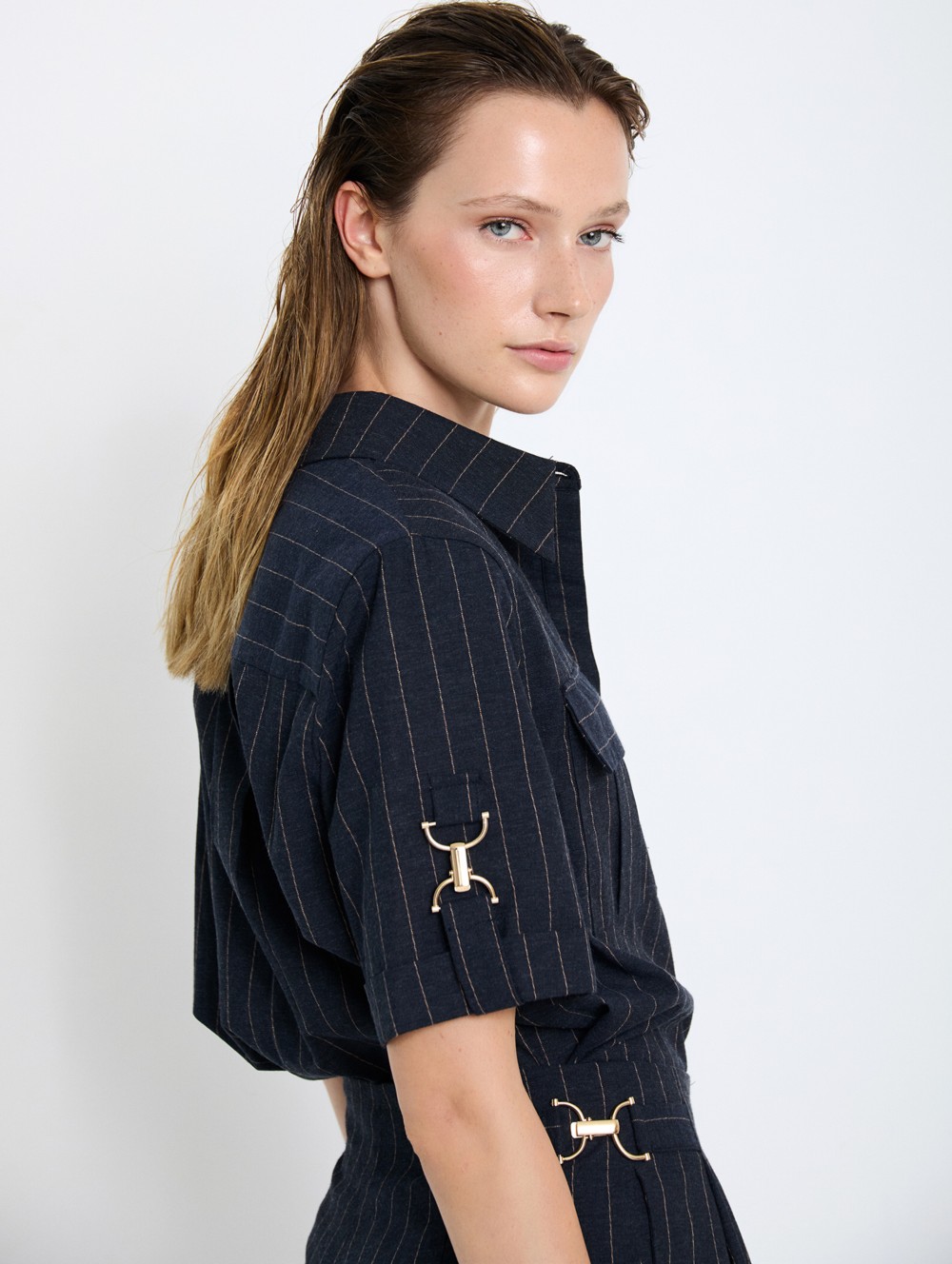 Shirt with buckle detail