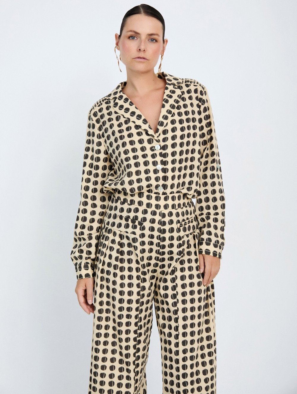 Polka-dot cotton shirt