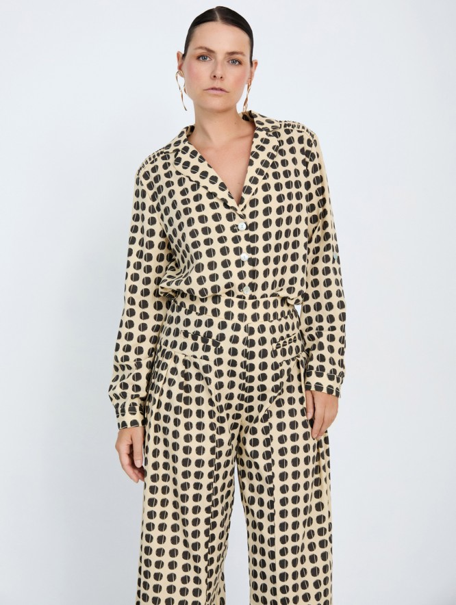 Polka-dot cotton shirt