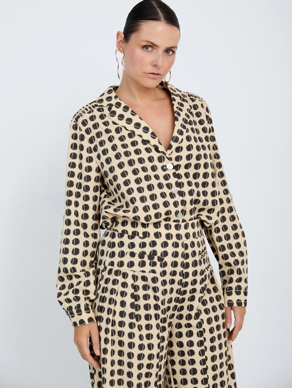 Polka-dot cotton shirt