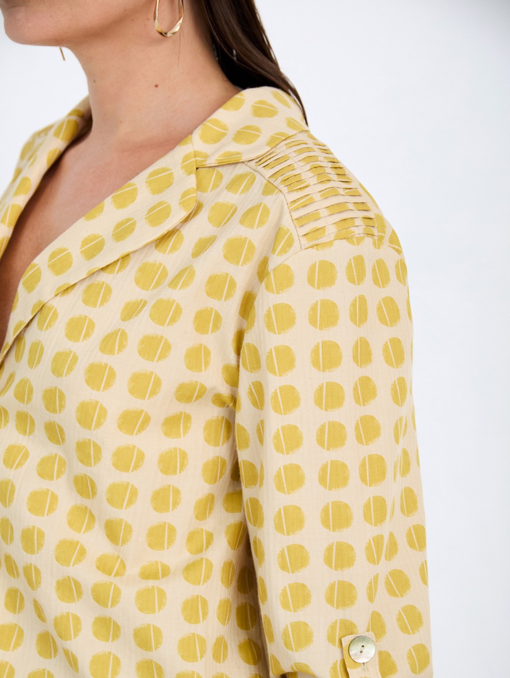 Polka-dot cotton shirt