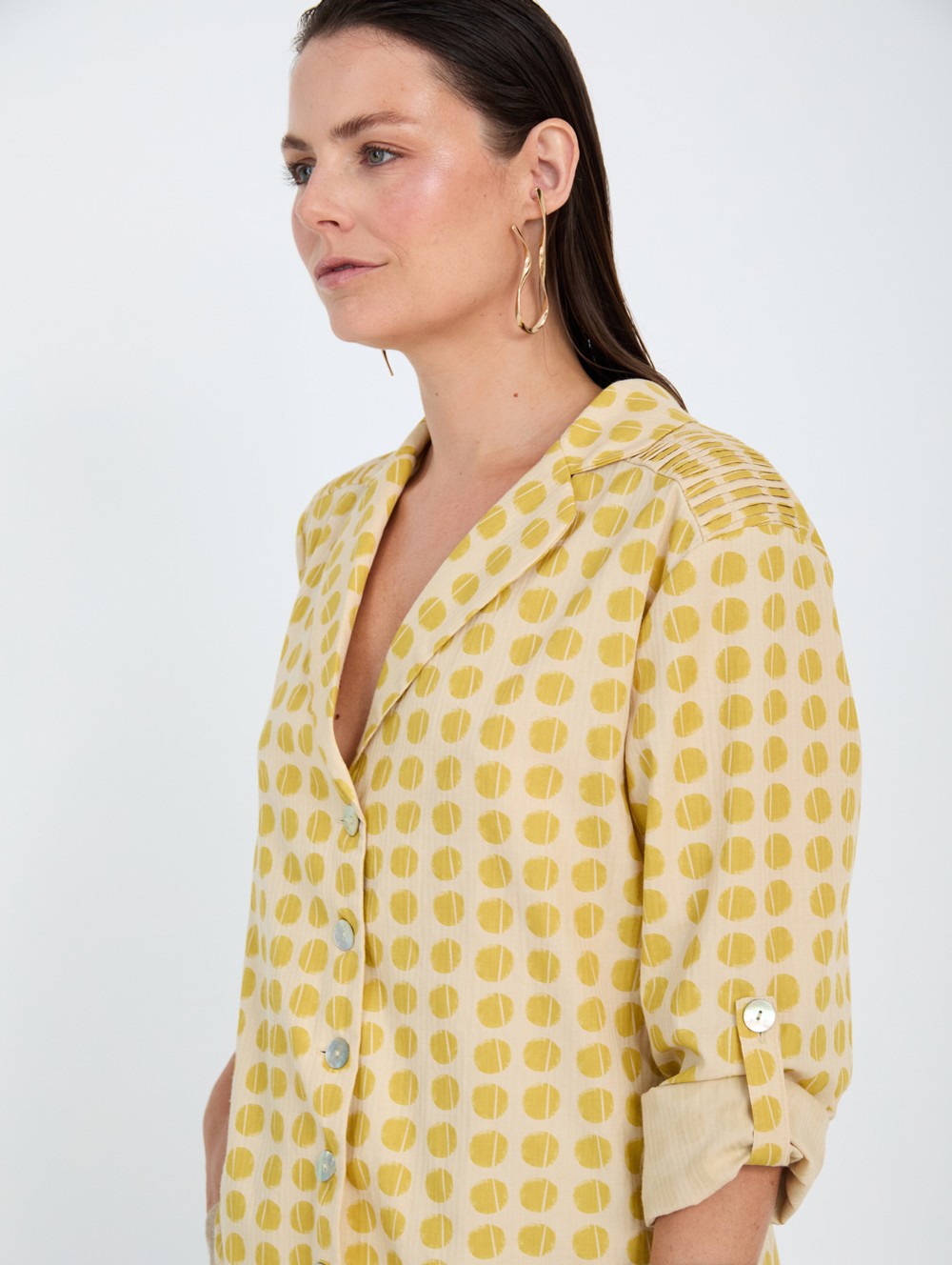 Polka-dot cotton shirt