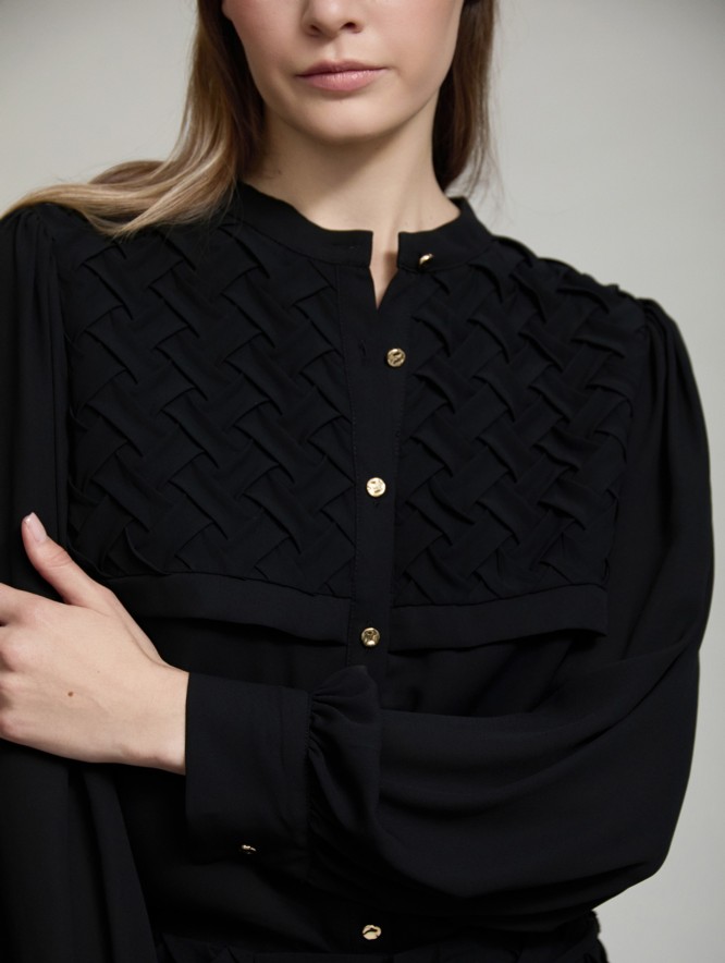 Braided yoke shirt