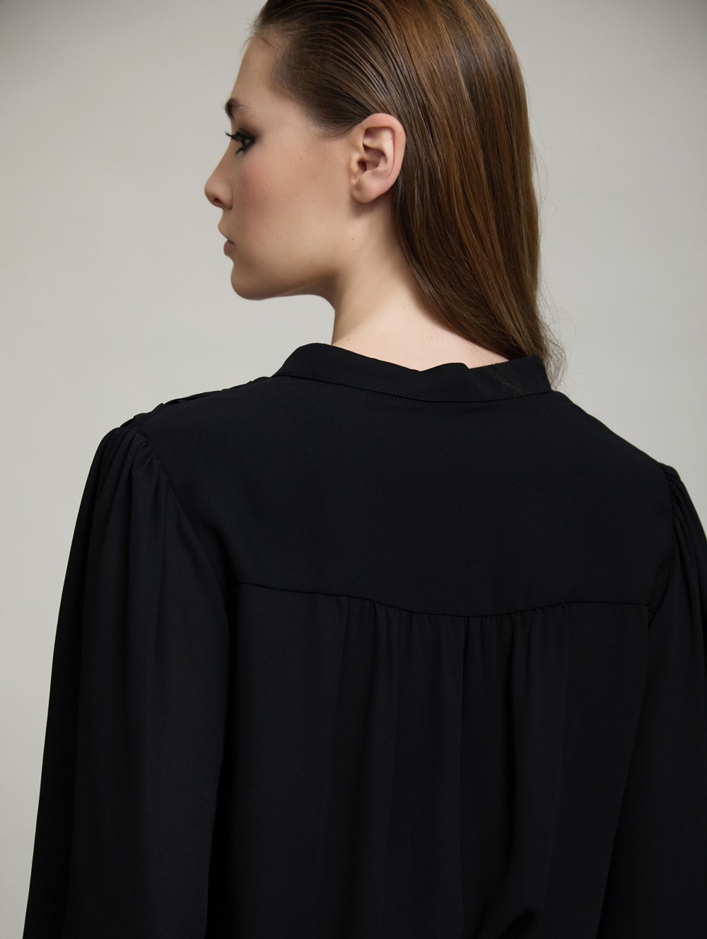 Braided yoke shirt