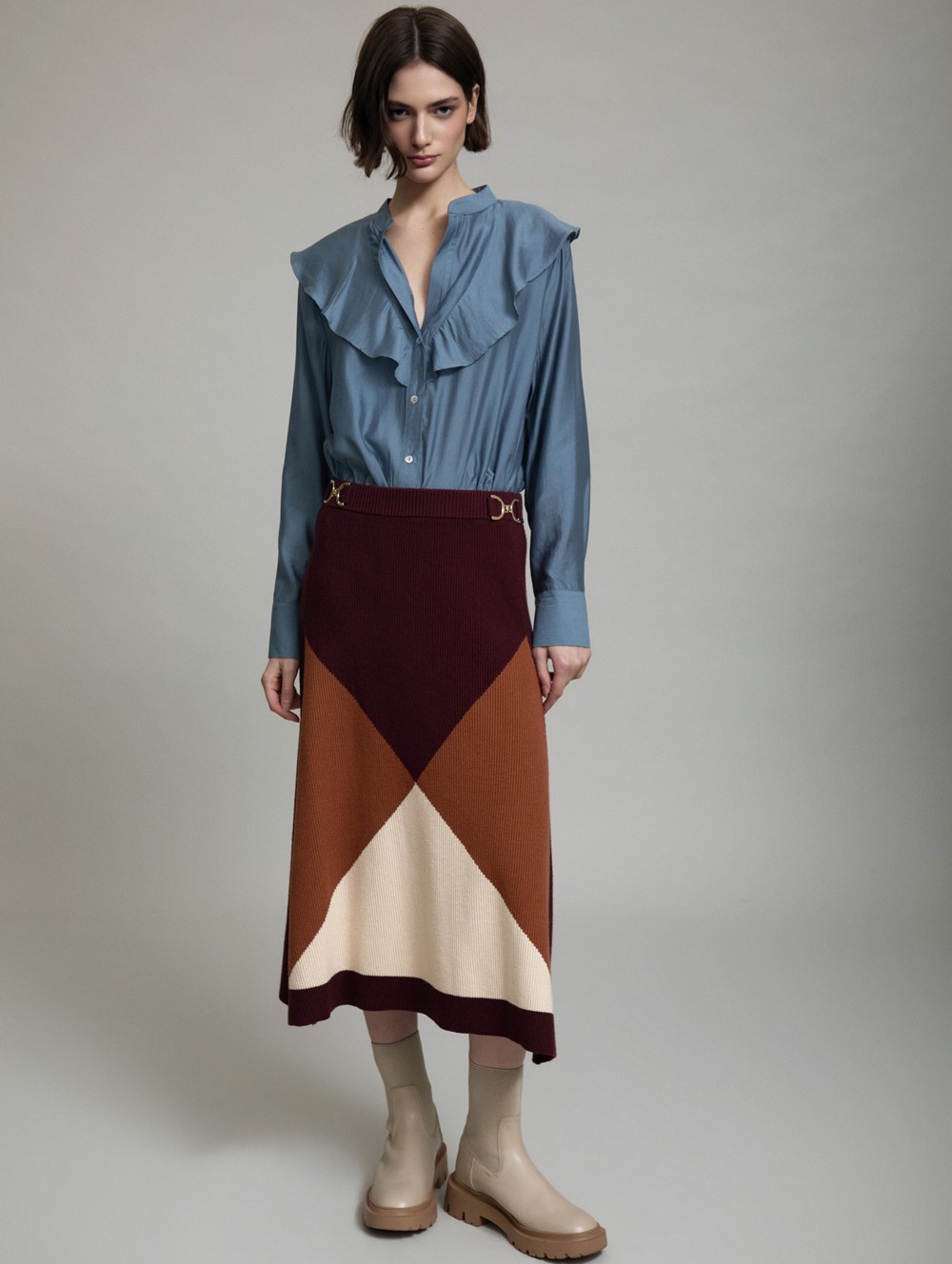 Ruffled front blouse