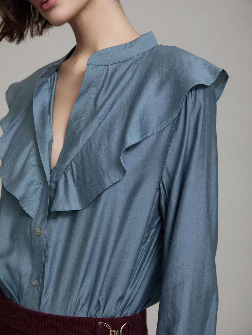 Ruffled front blouse