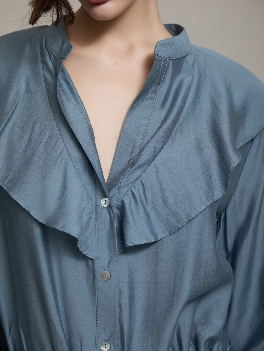 Ruffled front blouse