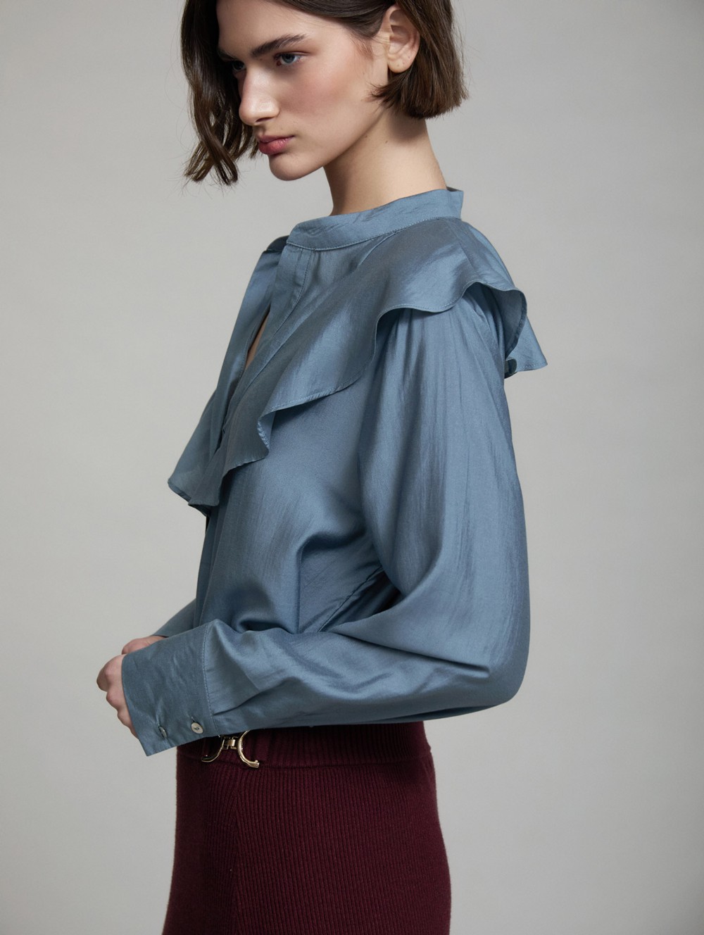 Ruffled front blouse