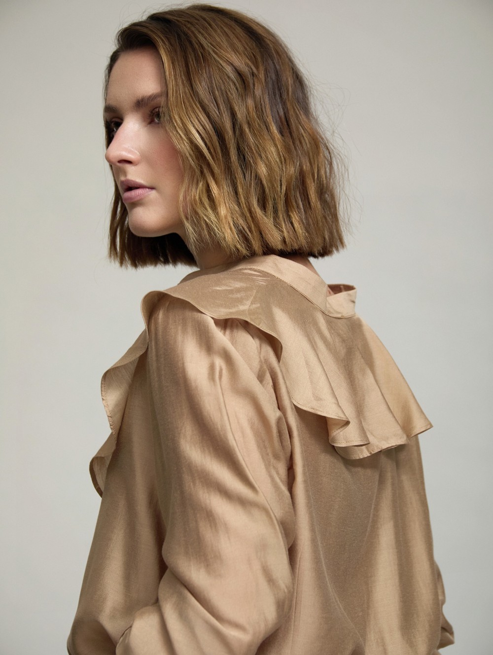 Ruffled front blouse