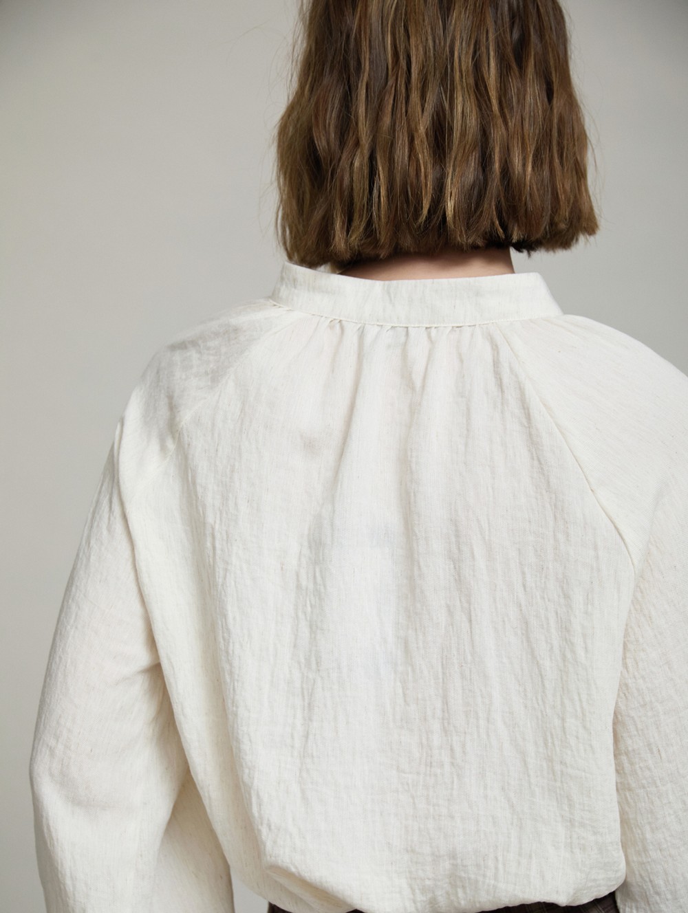 Blouse with gathered yoke