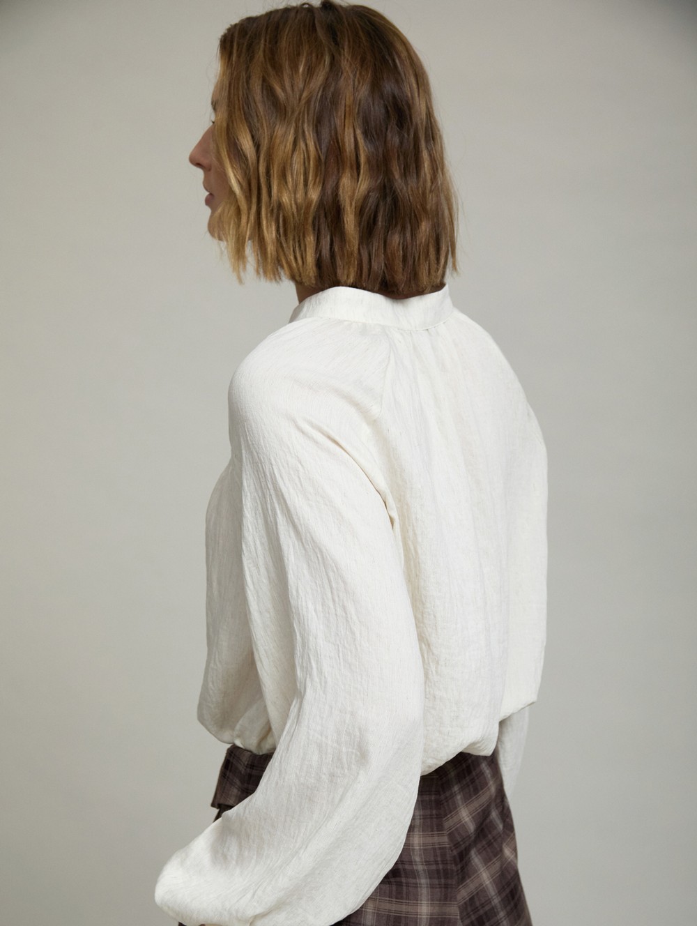 Blouse with gathered yoke
