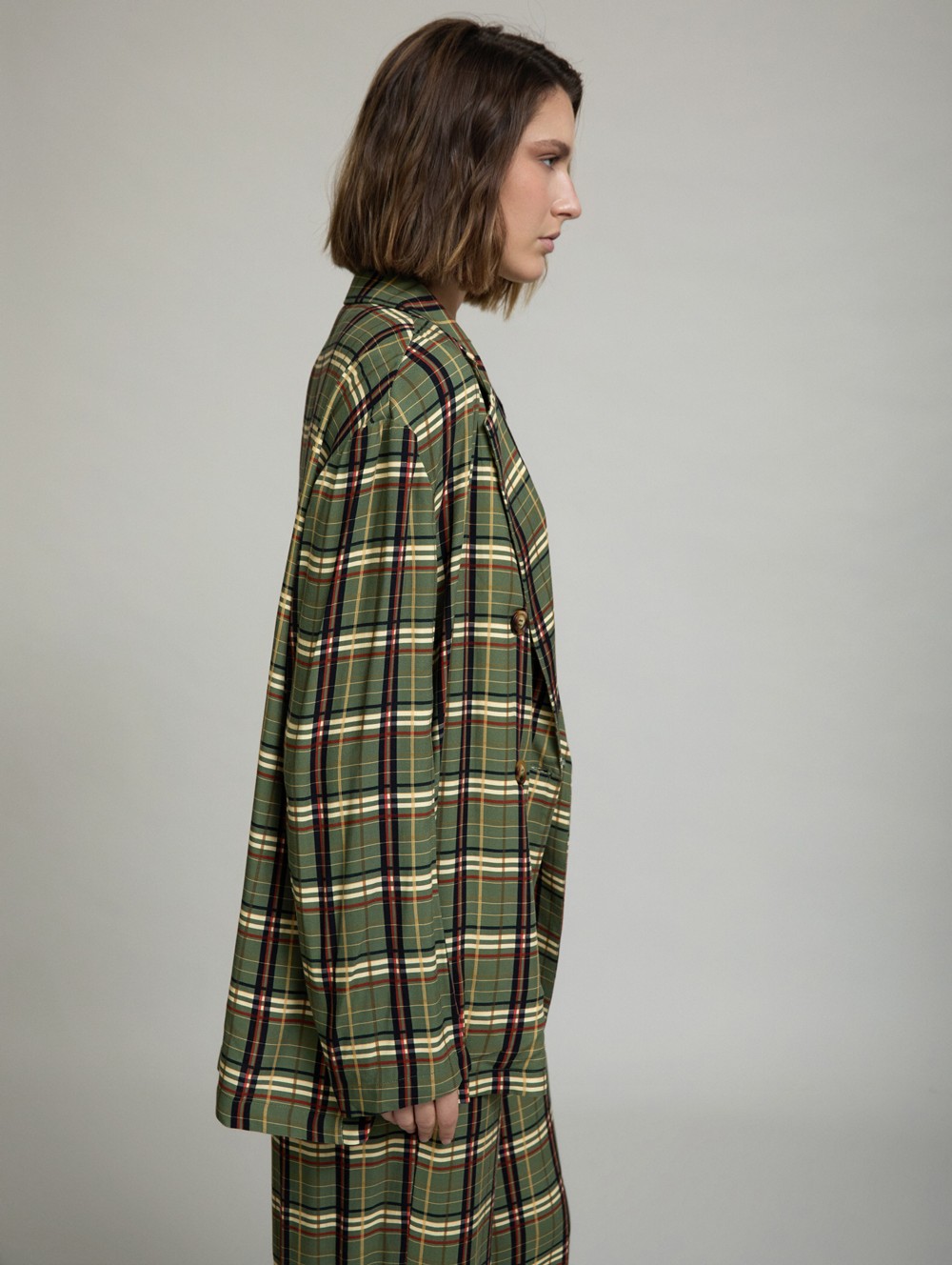 Oversized check blazer