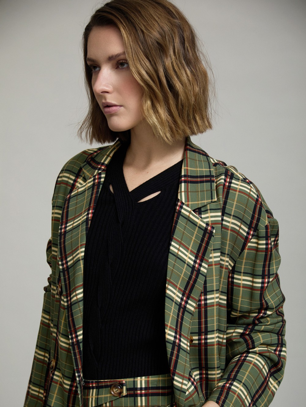 Oversized check blazer