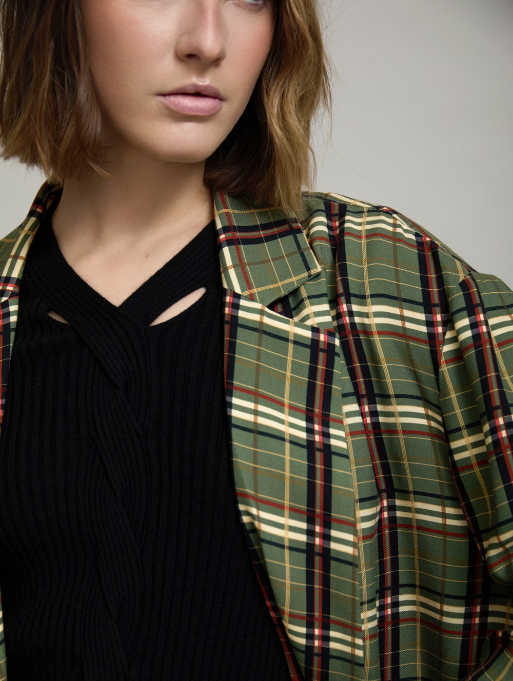 Oversized check blazer