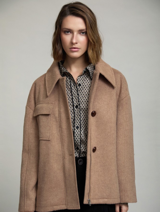 Wool overshirt jacket