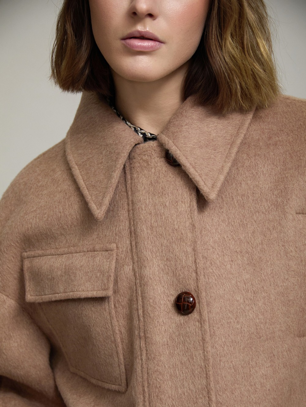 Wool overshirt jacket