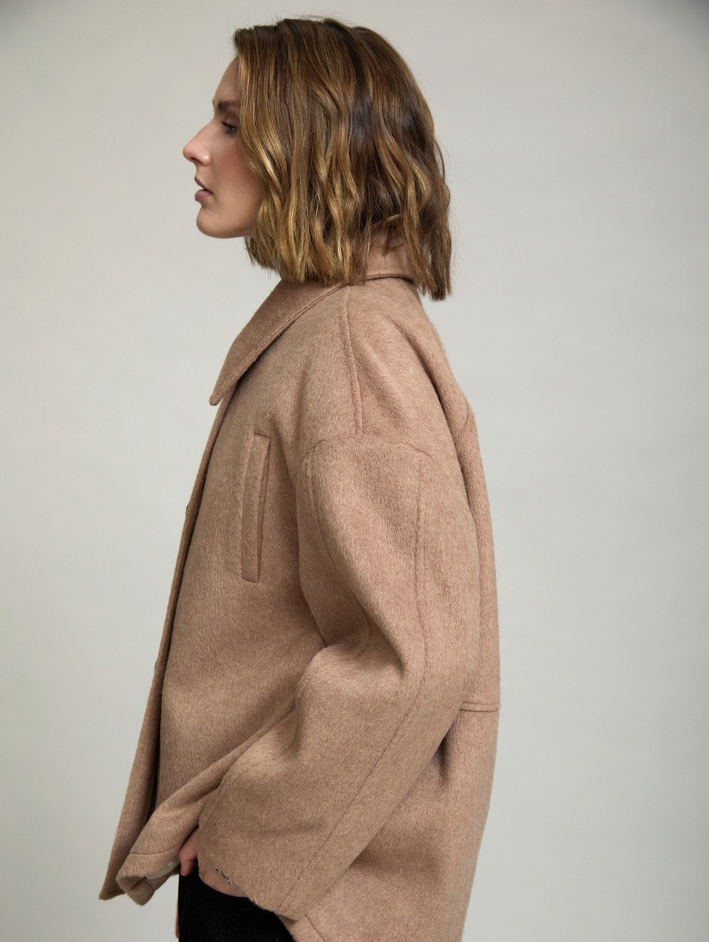 Wool overshirt jacket