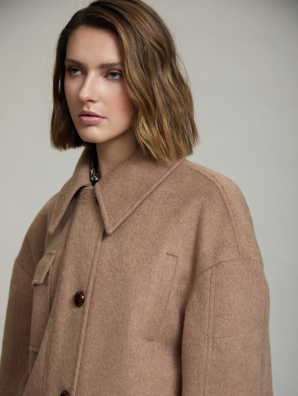 Wool overshirt jacket