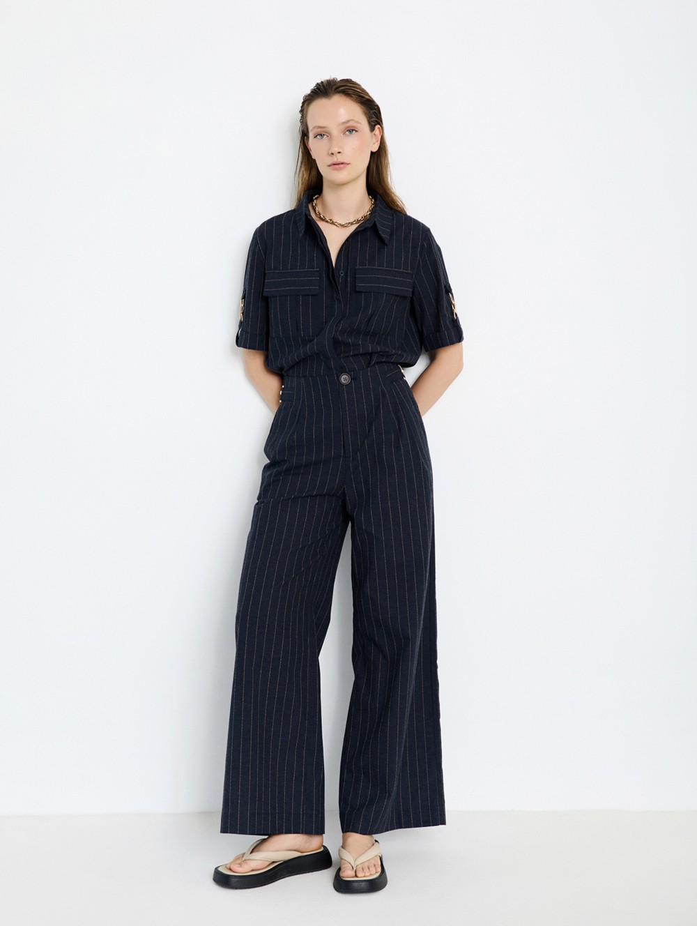 Pinstripe trousers