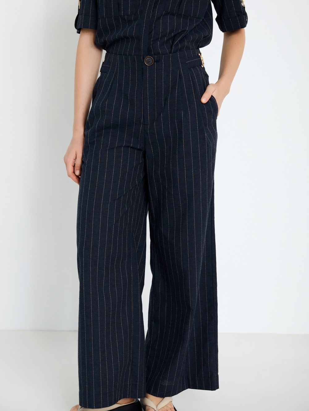 Pinstripe trousers