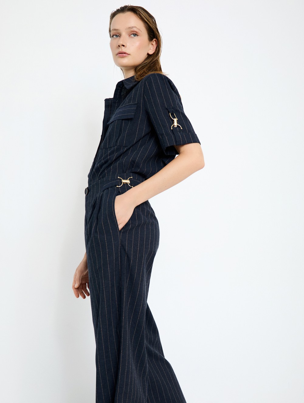 Pinstripe trousers
