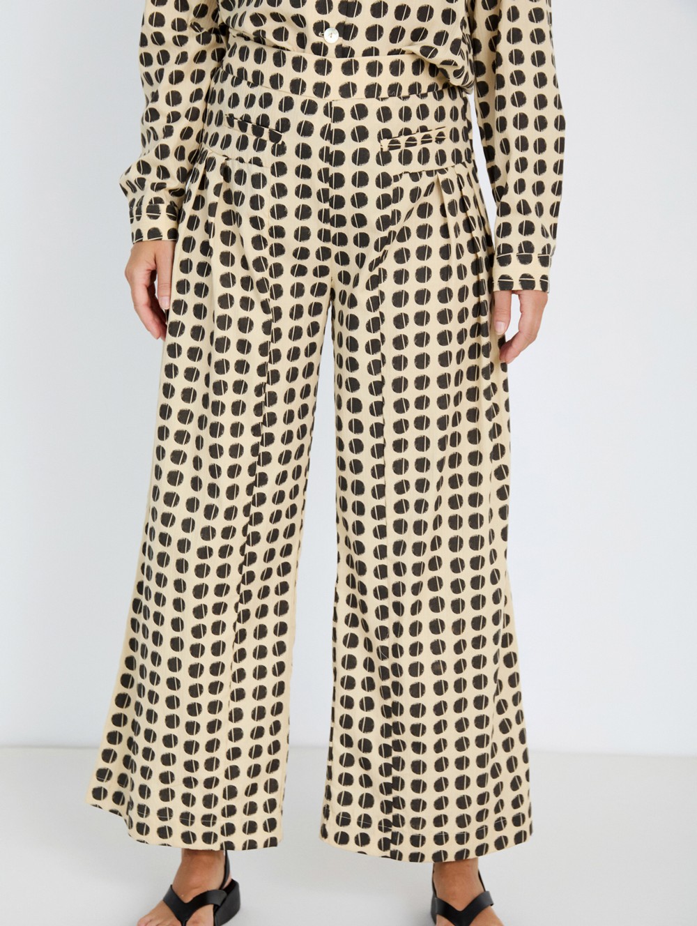 Polka-dot palazzo trousers