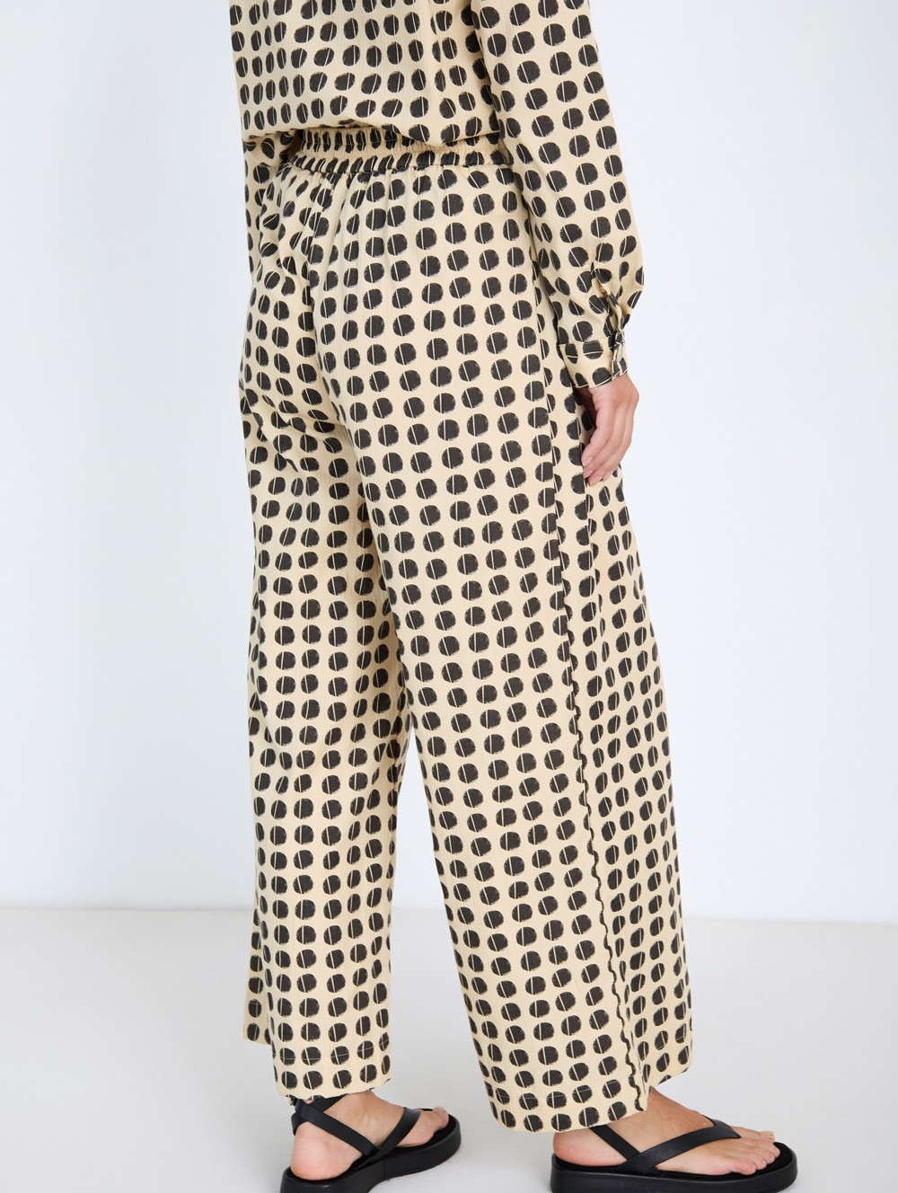 Polka-dot palazzo trousers