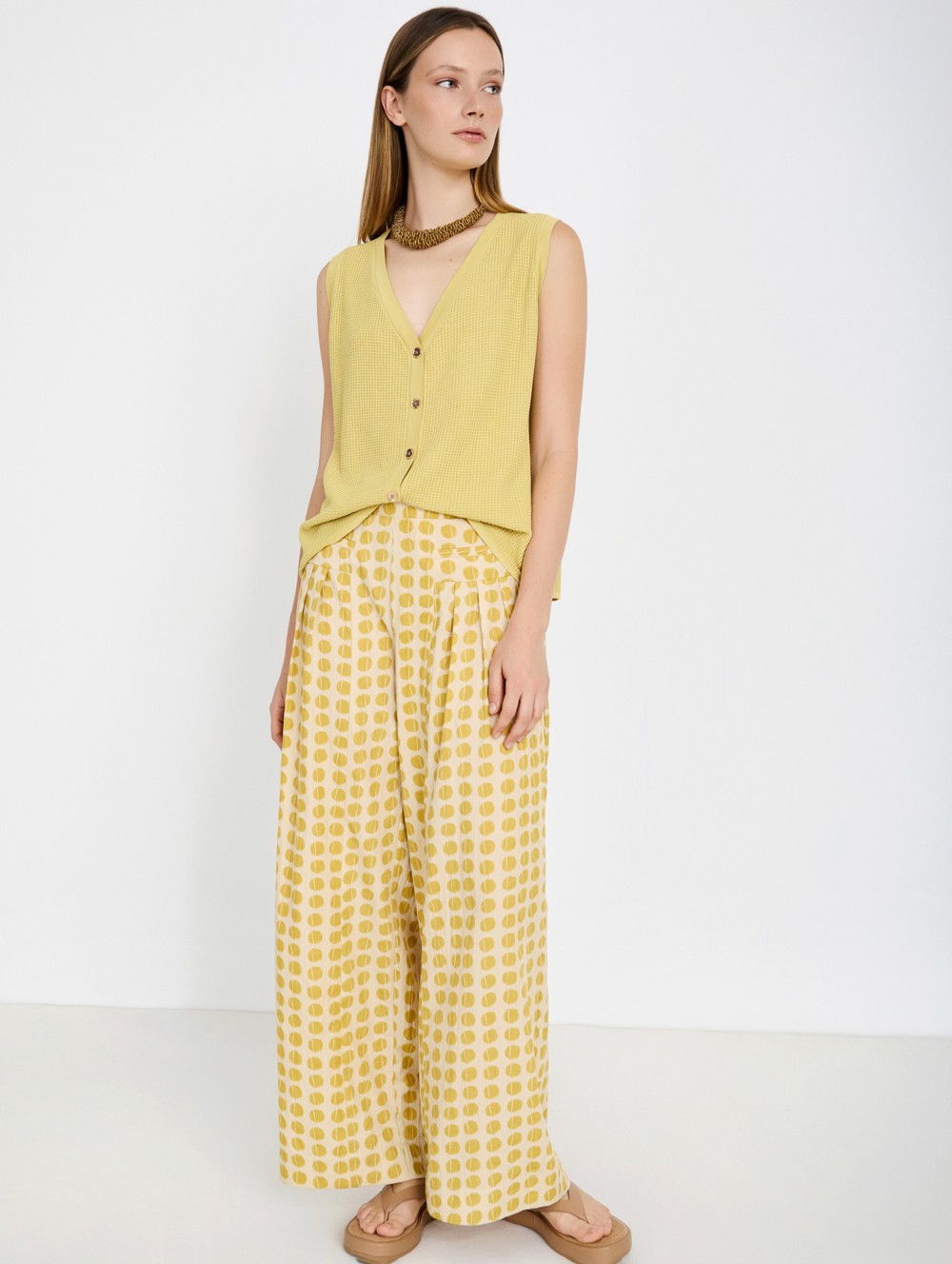 Polka-dot palazzo trousers