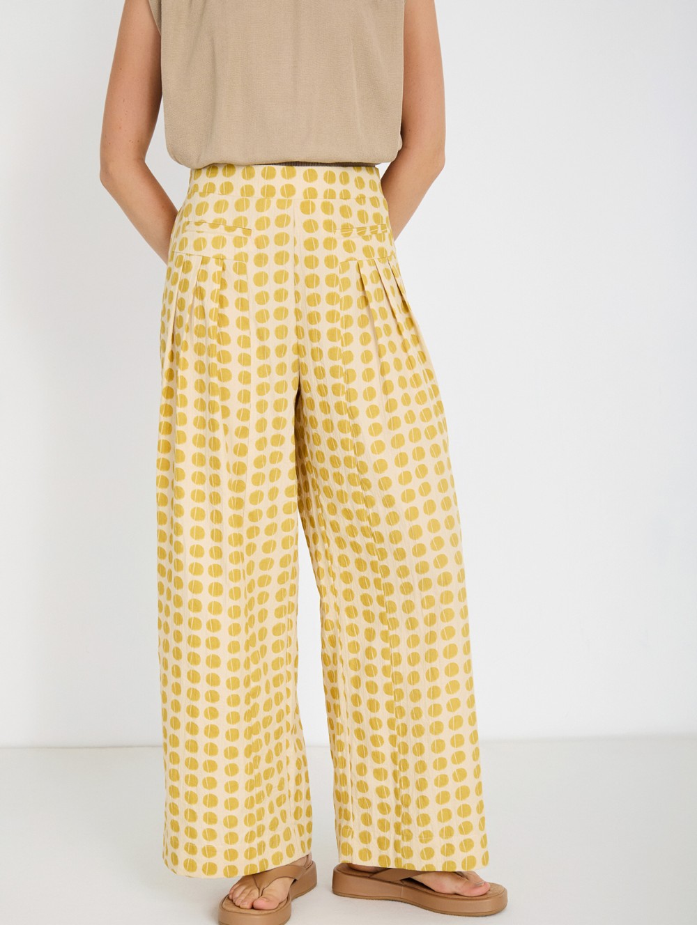 Polka-dot palazzo trousers