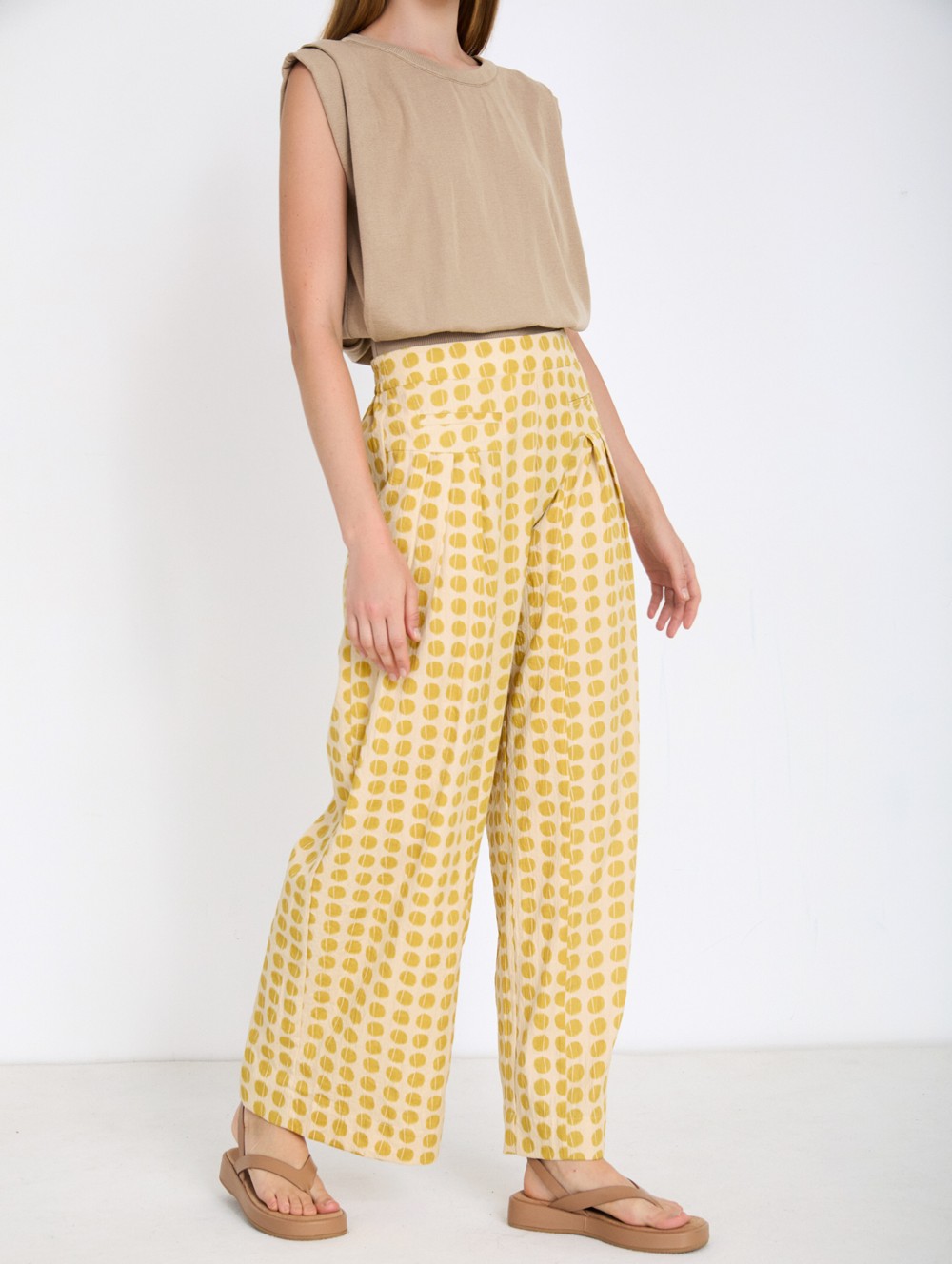 Polka-dot palazzo trousers
