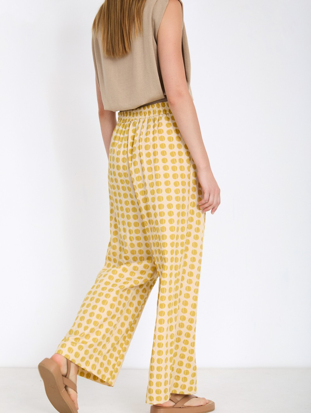 Polka-dot palazzo trousers