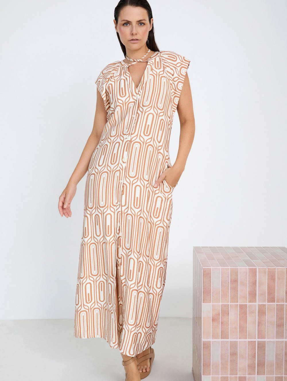 Vestido estampado geométrico