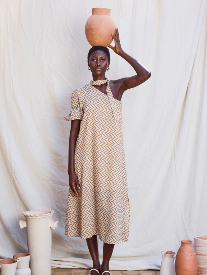 Vestido estampado geométrico