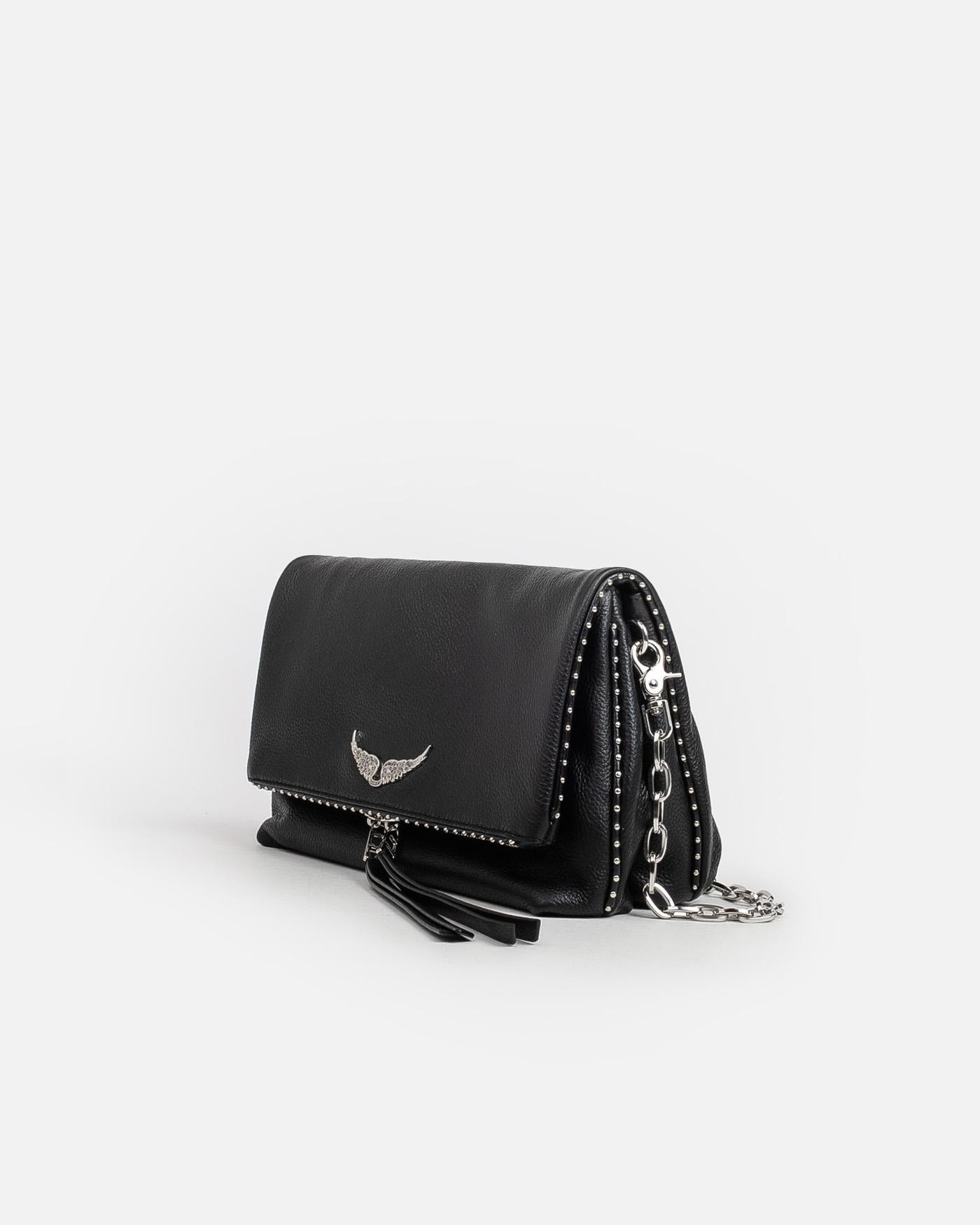 Zadig & Voltaire - Bolso Rocky Grained Leather Studs Bag Negro