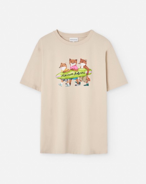 Camiseta Maison Kitsune Surfing Foxes
