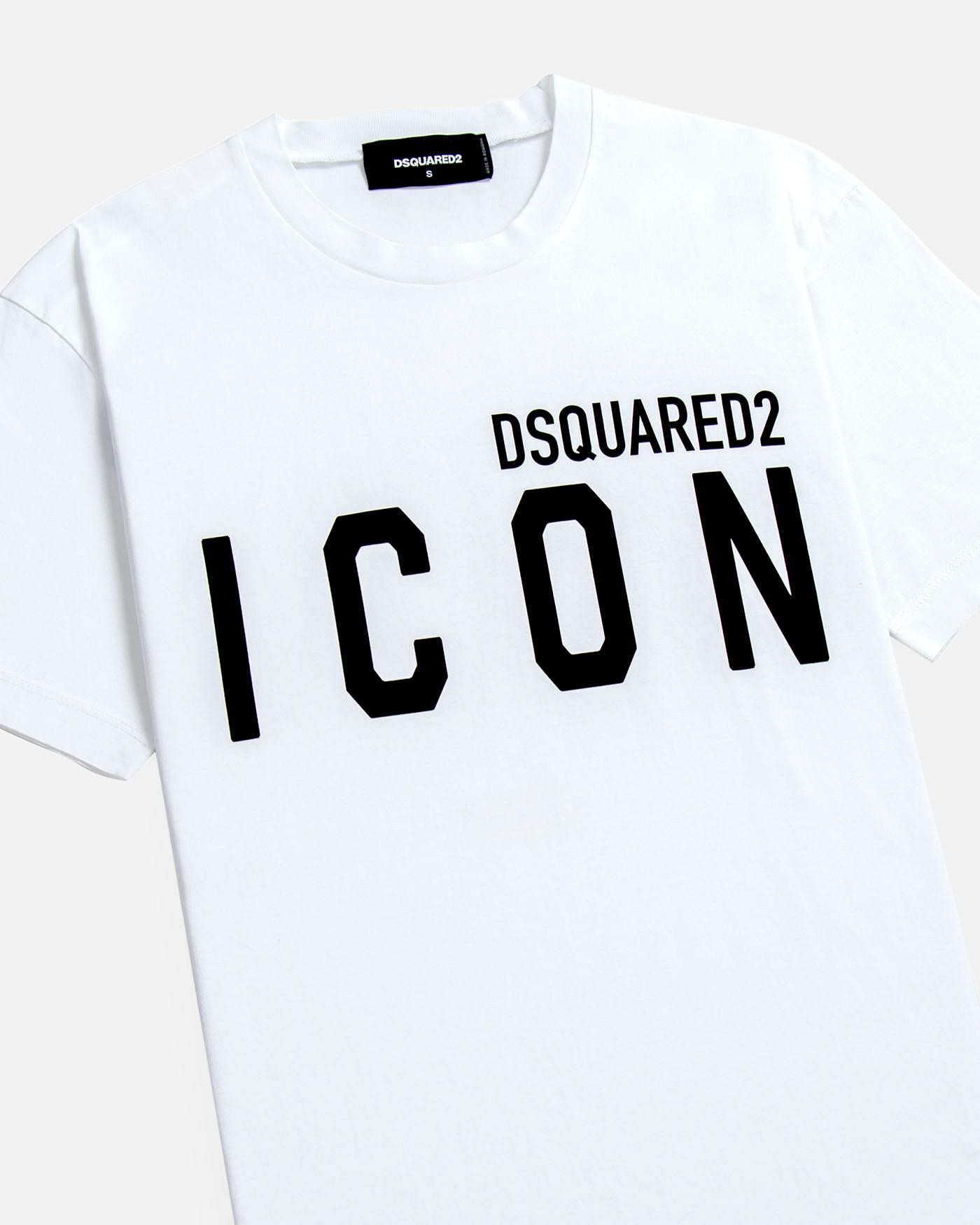 curva Desigualdad manga Dsquared 2 - Camiseta Be Icon Cool Blanca
