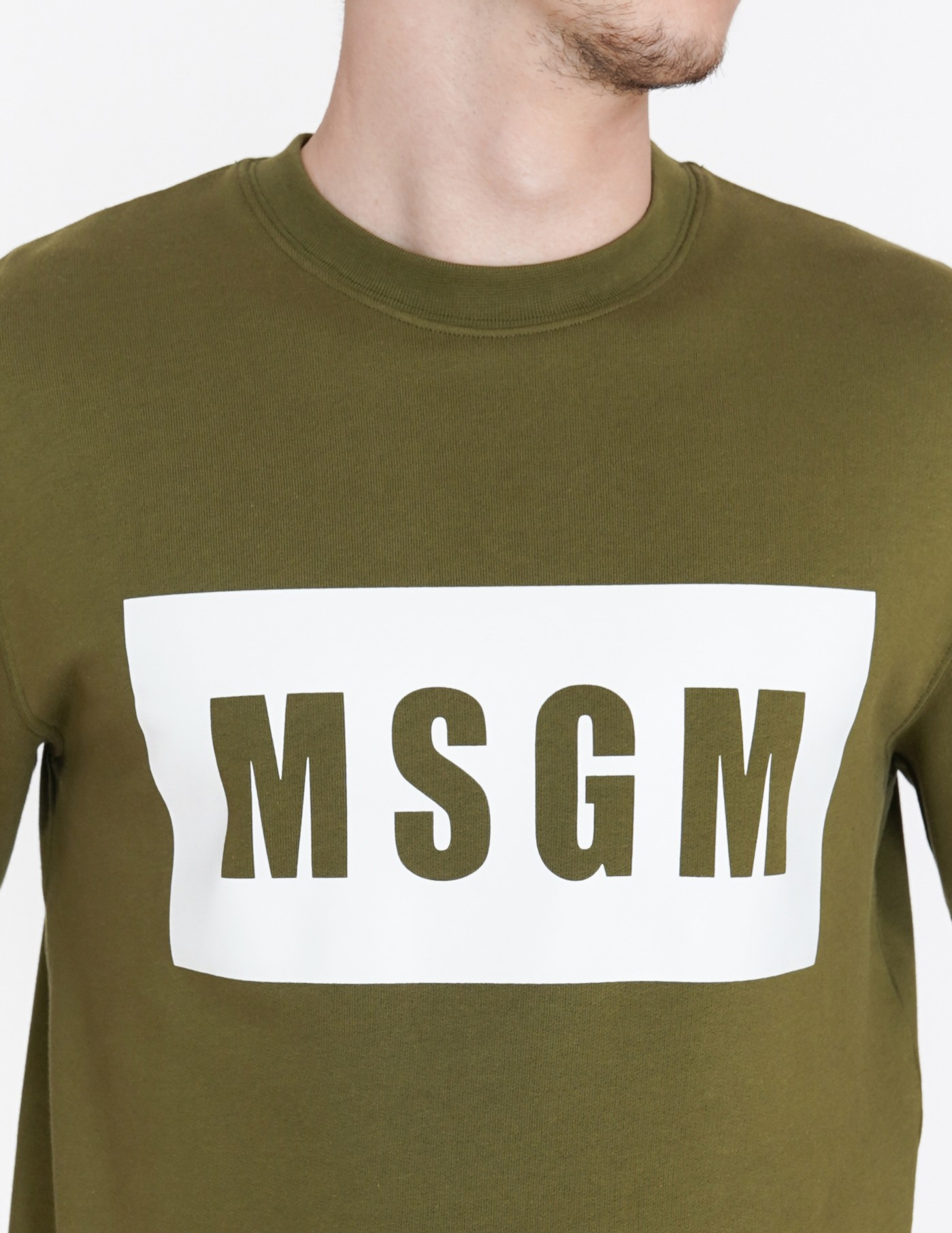 Msgm - Sudadera Box Logo Verde