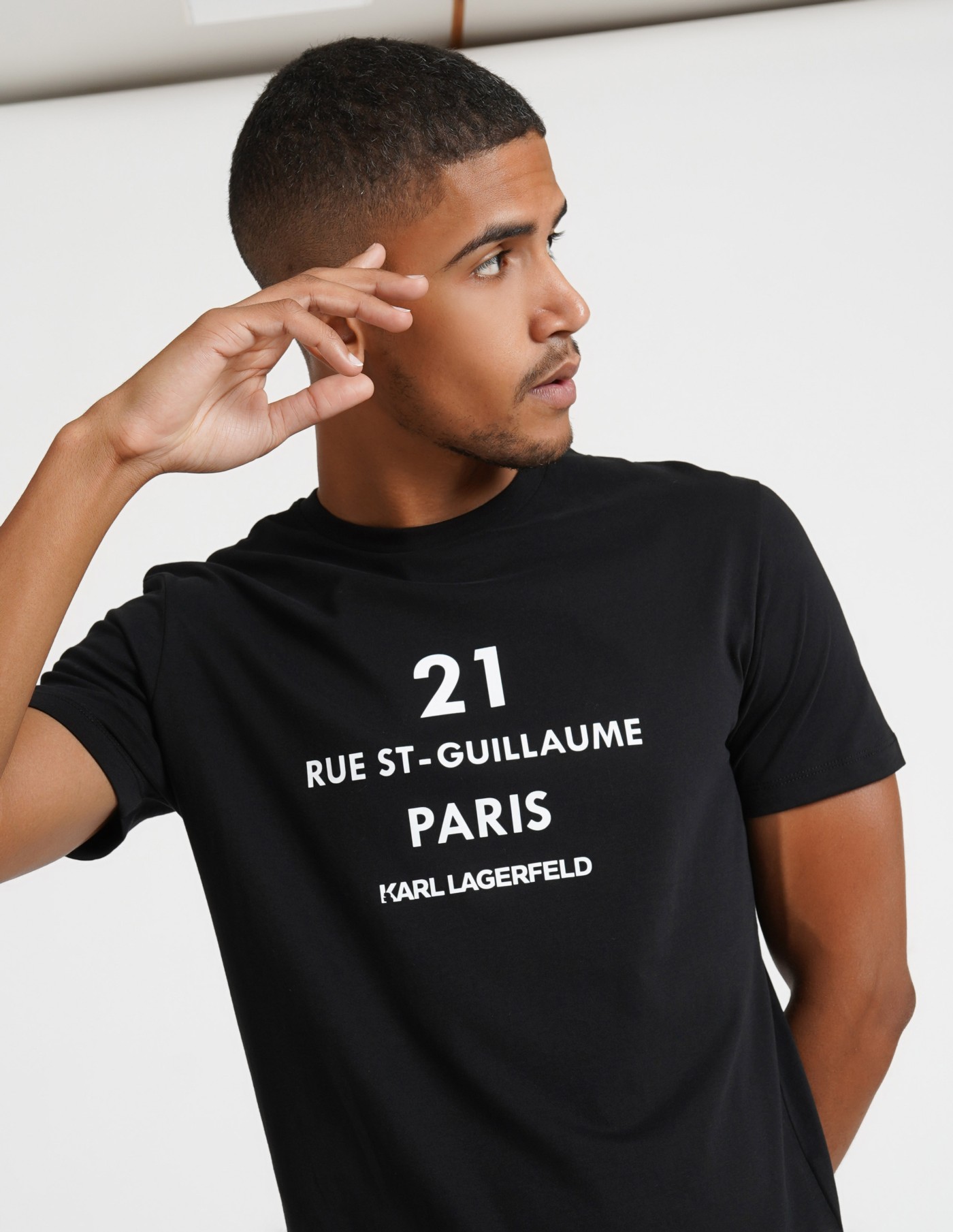 Karl Lagerfeld - Camiseta Rue St-Guillaume Negro