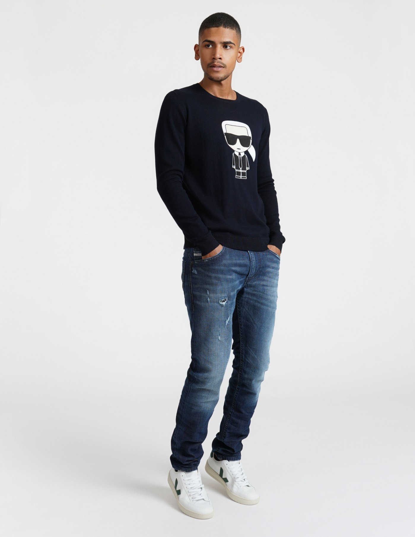 Karl Lagerfeld Jersey Ikonik Azul