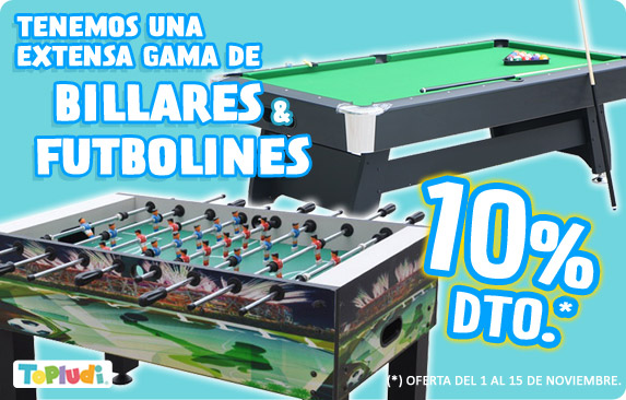 Billares y Futbolines 10% descuento