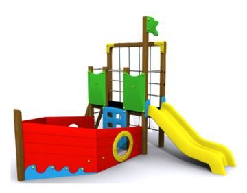 Parque infantil en forma de Barco, homologado para uso público.