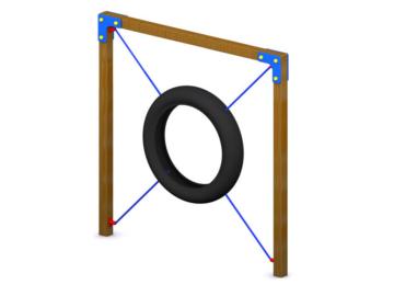 Agility salt Caní a través d'una roda