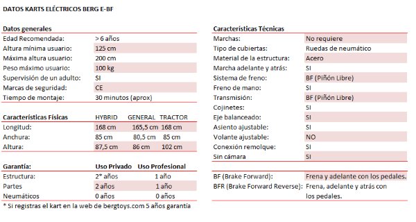 Karts pedales eléctricos BERG