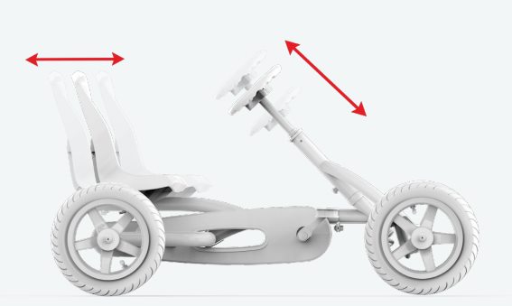 coches pedales con asiento y volante regulable