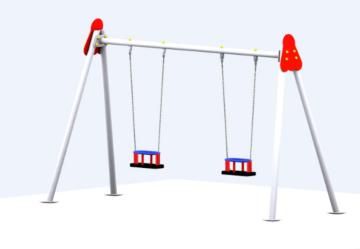 Gronxador metàl·lic doble seients bebé