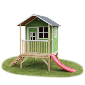 Casita de madera Loft Green elevada