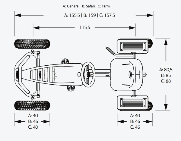 mides karts de pedals BERG